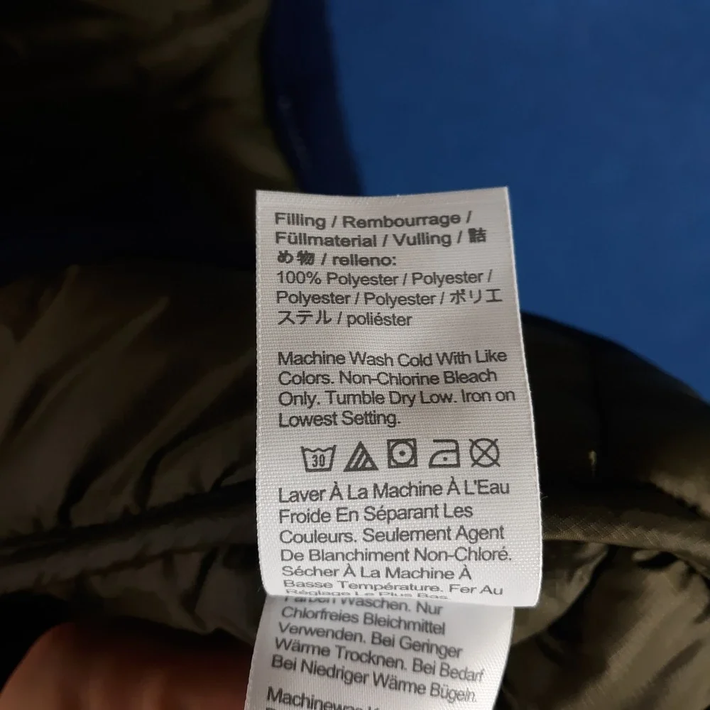 J.CREW Nordic Puffer Vest Full Zip Mens Large Blue Polyamide Outdoor Hiking